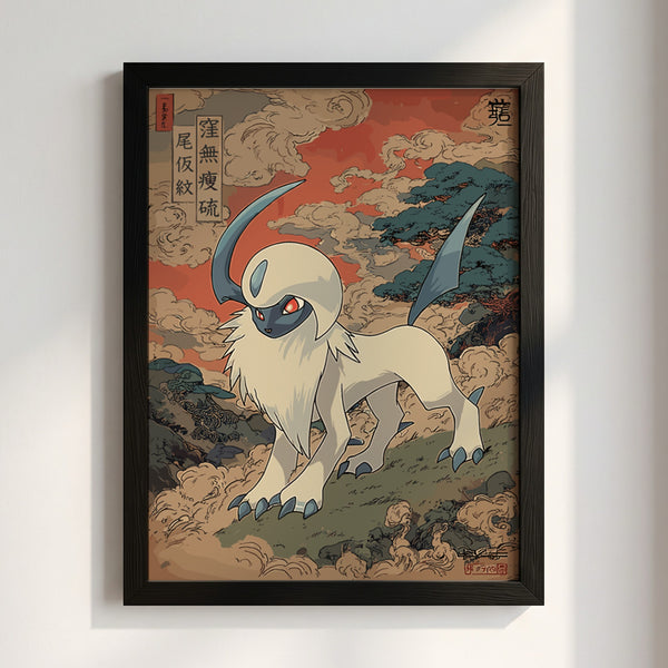Absol Pokemon Poster - Japanese Style Wall Decor
