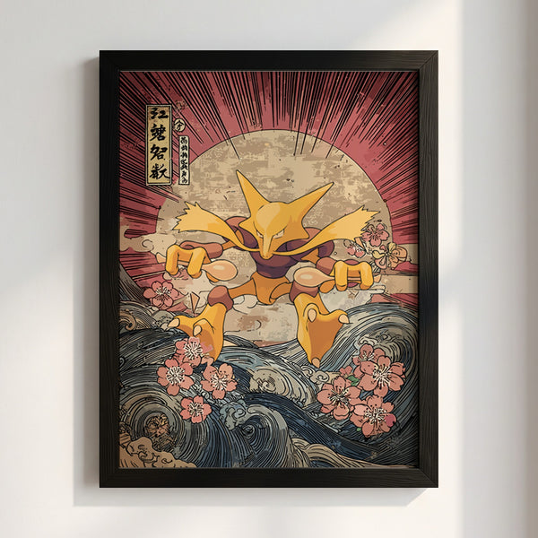 Alakazam Pokemon Poster - Japanese Style Wall Decor