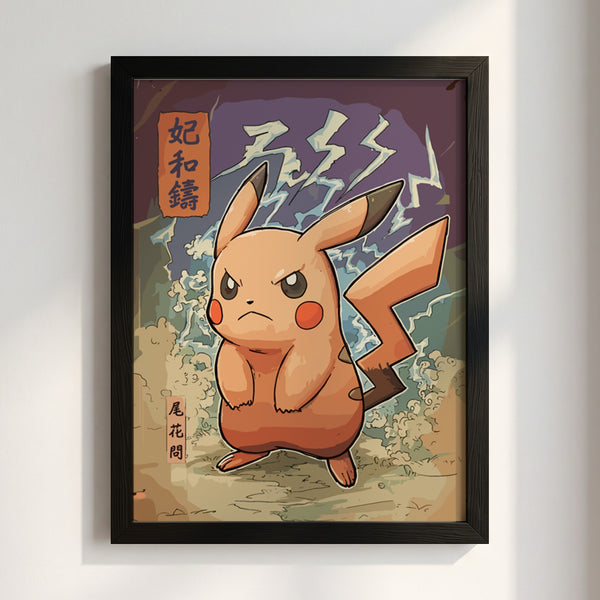 Angry Pikachu Poster - Pokemon Wall Decor