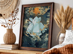 Poster of Regice crystal figure with icy blues and amber swirling cosmic background