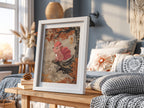 Poster wall decor featuring Vulpix in warm autumn colors with detailed leafy tree branch