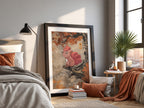 Poster wall decor featuring Vulpix in warm autumn colors with detailed leafy tree branch